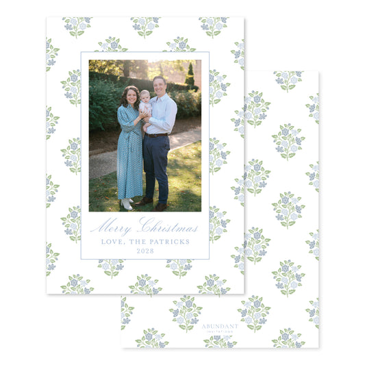 Block Print Pastel Blue and Green
