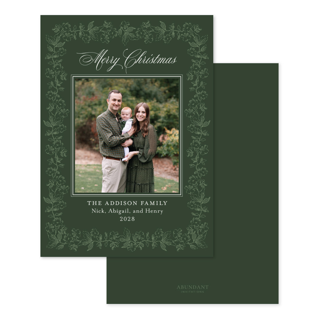 Floral Border Dark Green
