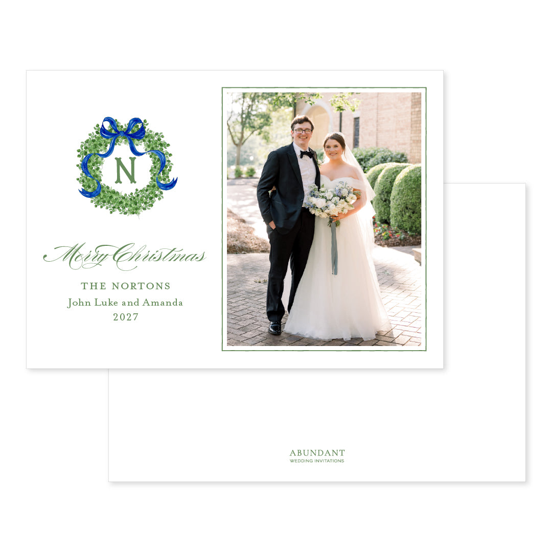 Boxwood Wreath Blue Landscape