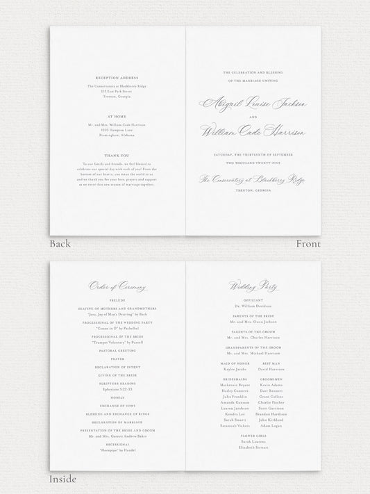Abigail Folded Ceremony Program