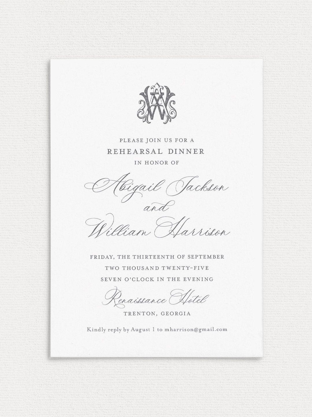 Abigail Rehearsal Dinner Invitation