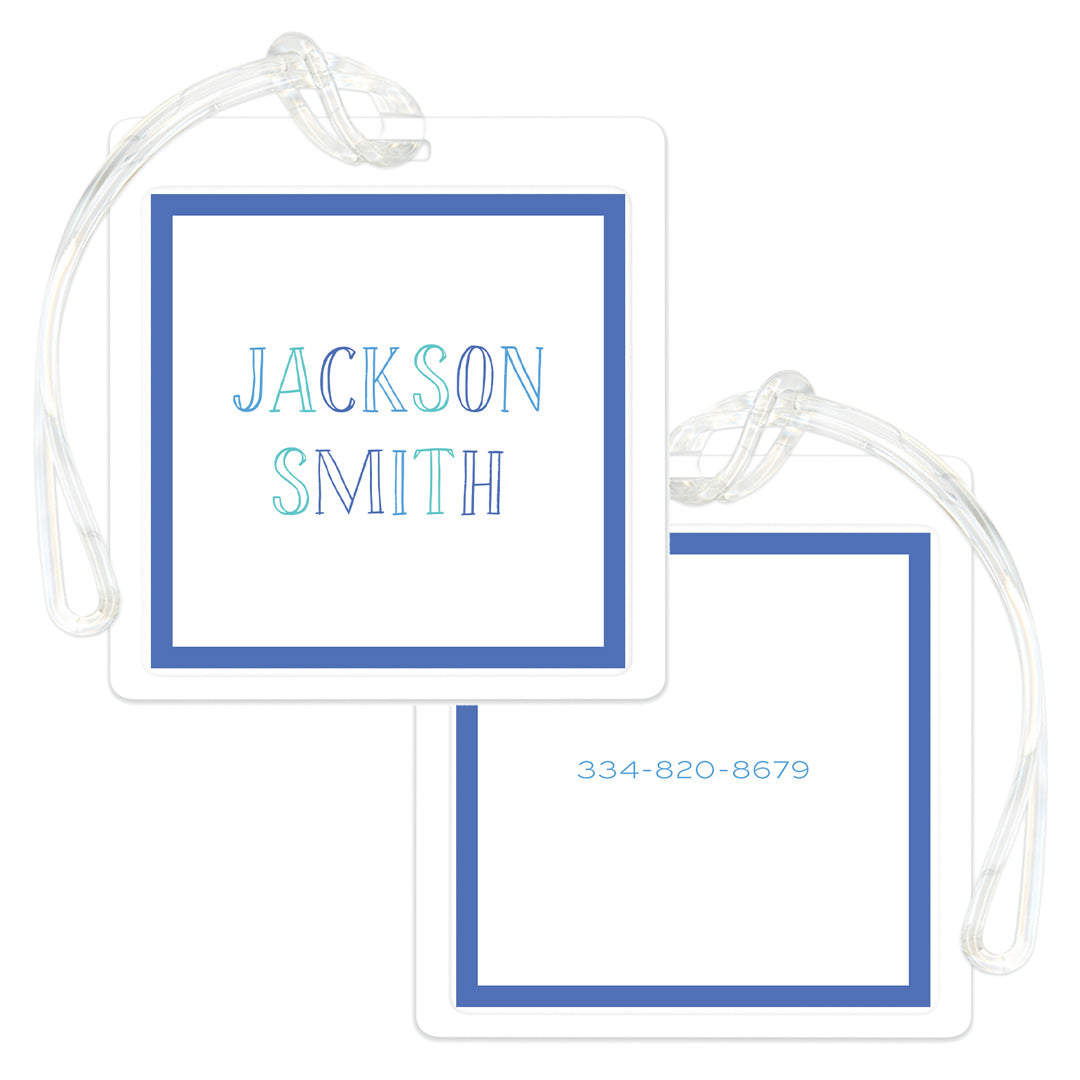 Chalkboard Blue Bag Tag