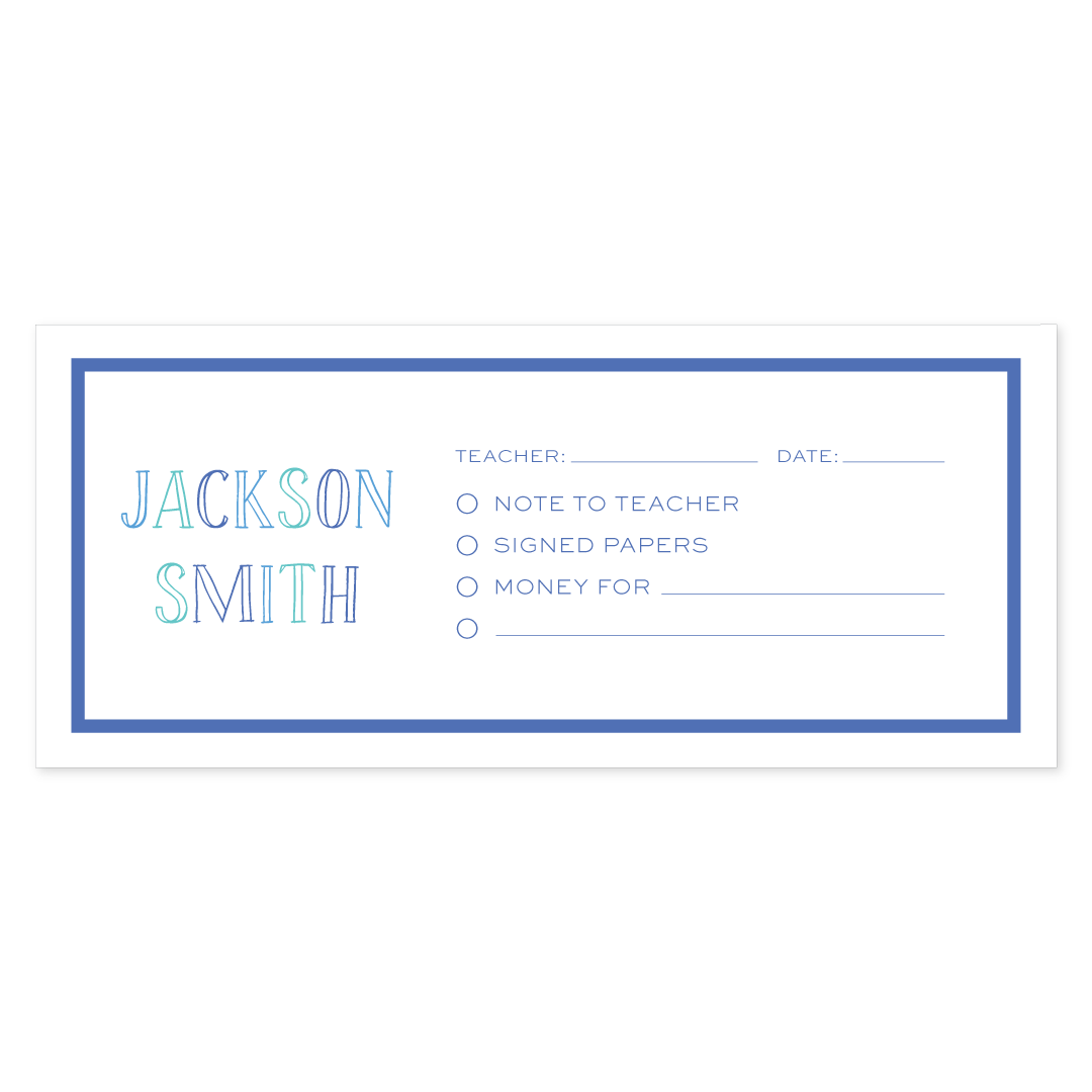 Chalkboard Blue School Communication Envelopes