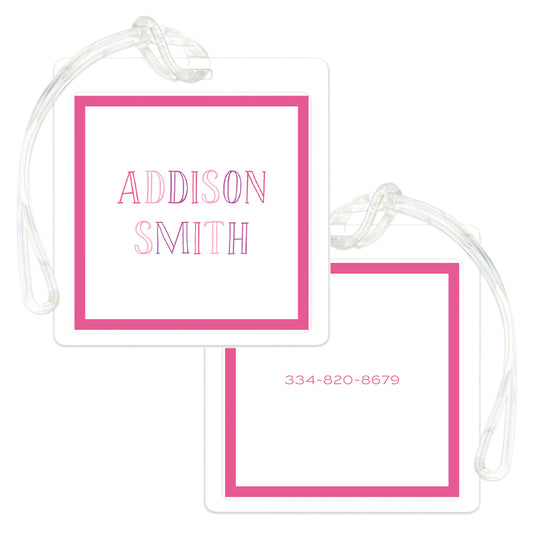 Chalkboard Pink Bag Tag