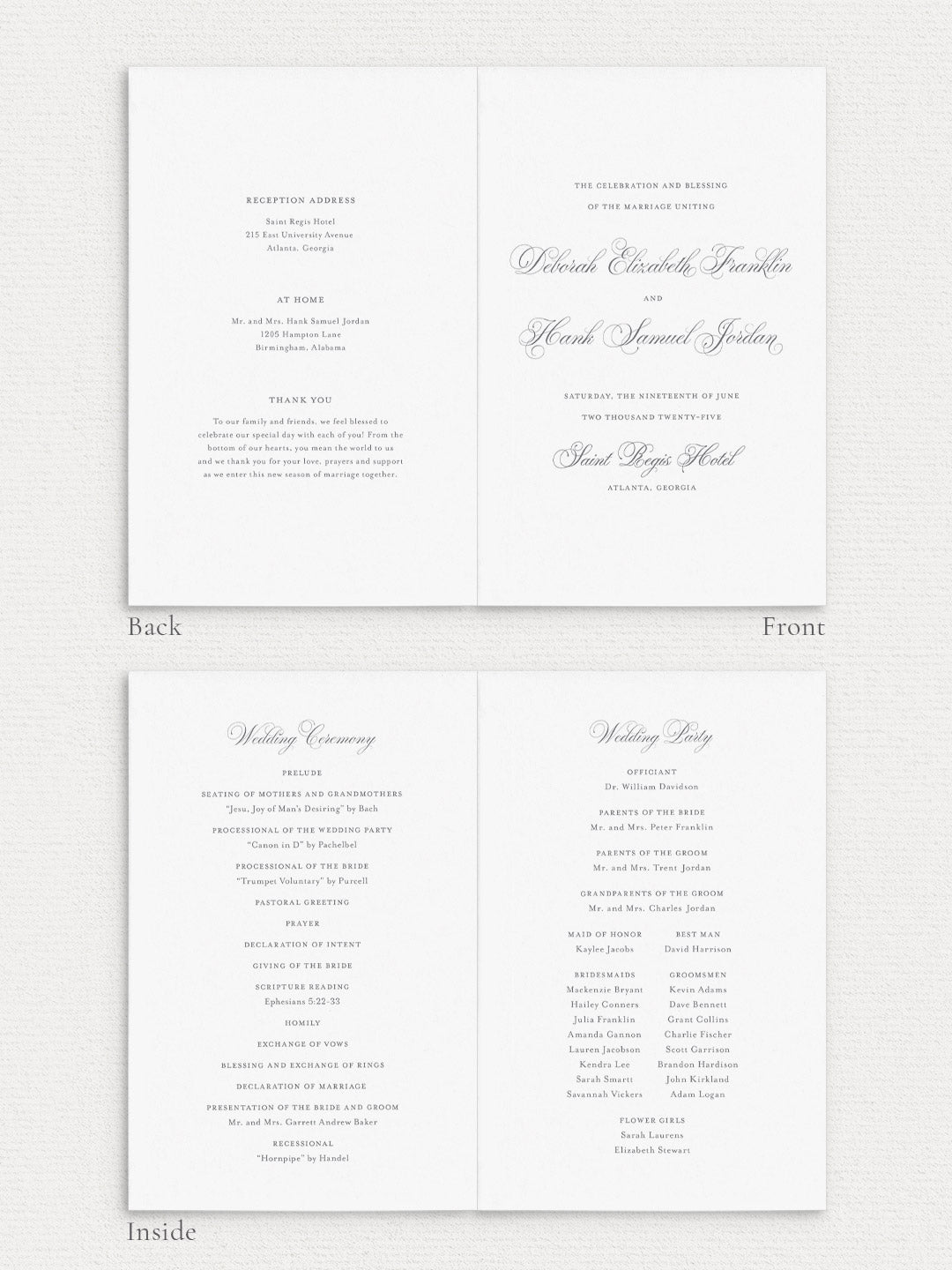 Deborah Folded Ceremony Program
