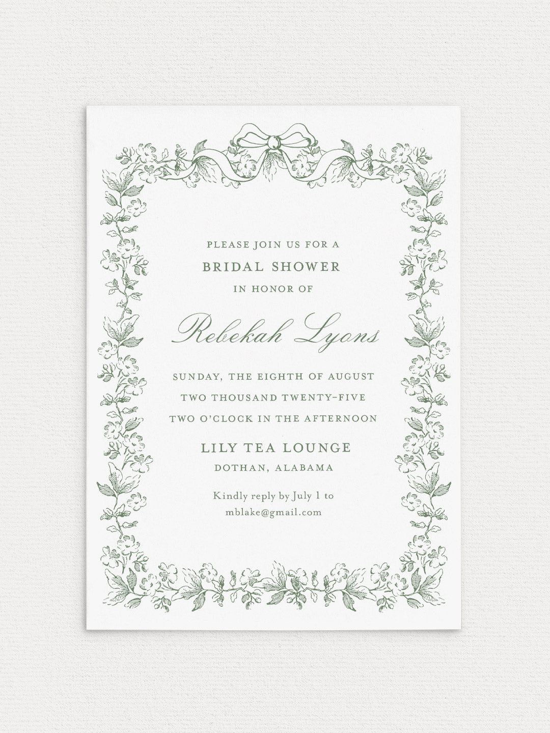 Floral Border Shower Invitation