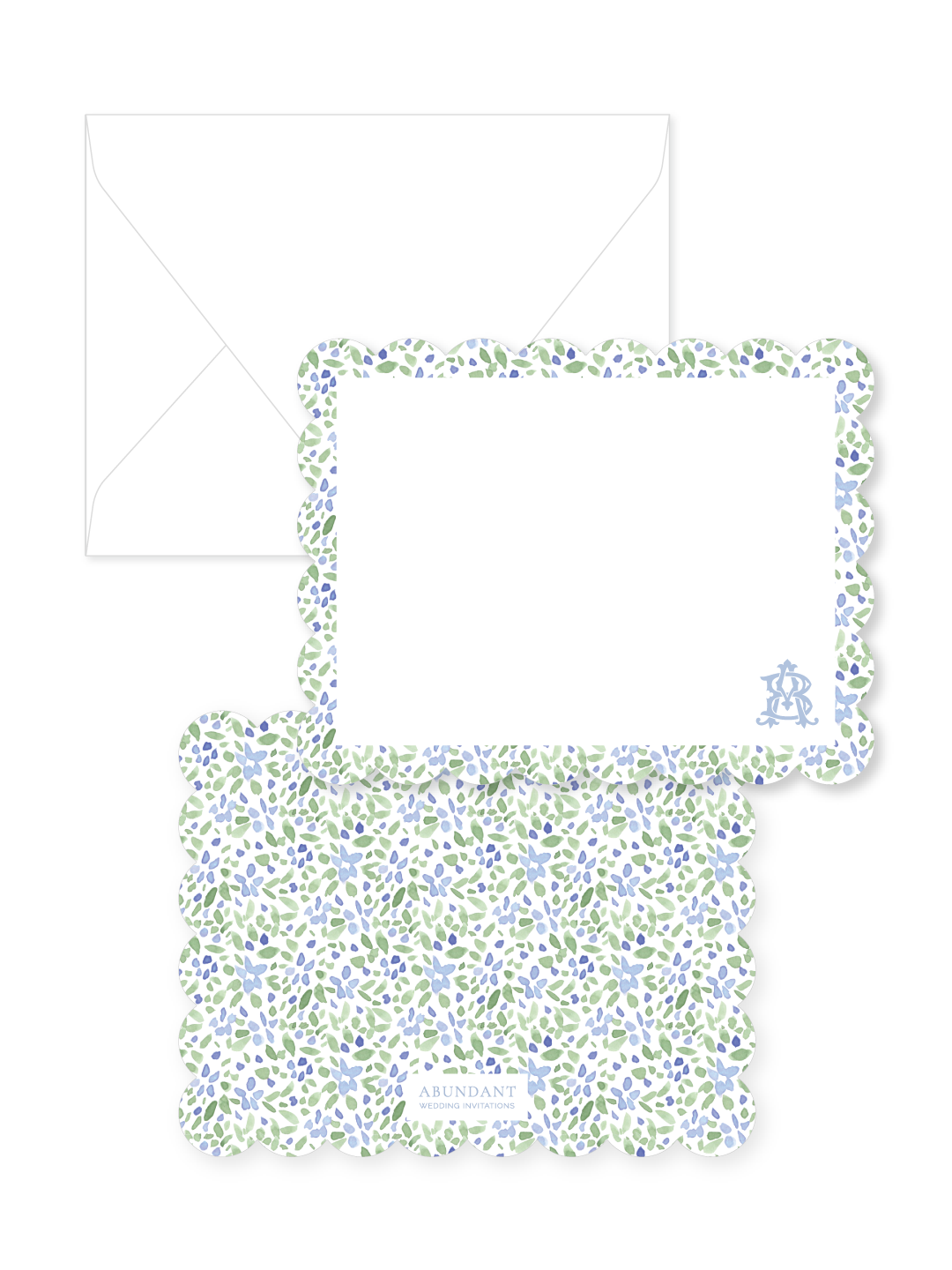 Watercolor Floral Scalloped Notecard Set