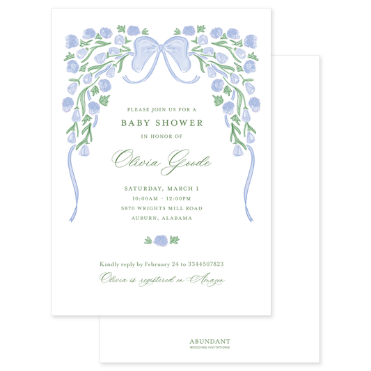 Garden Ribbon Blue Baby Shower