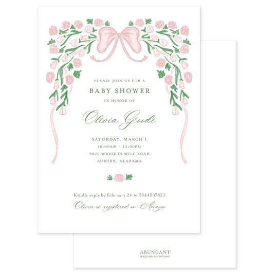 Garden Ribbon Pink Baby Shower