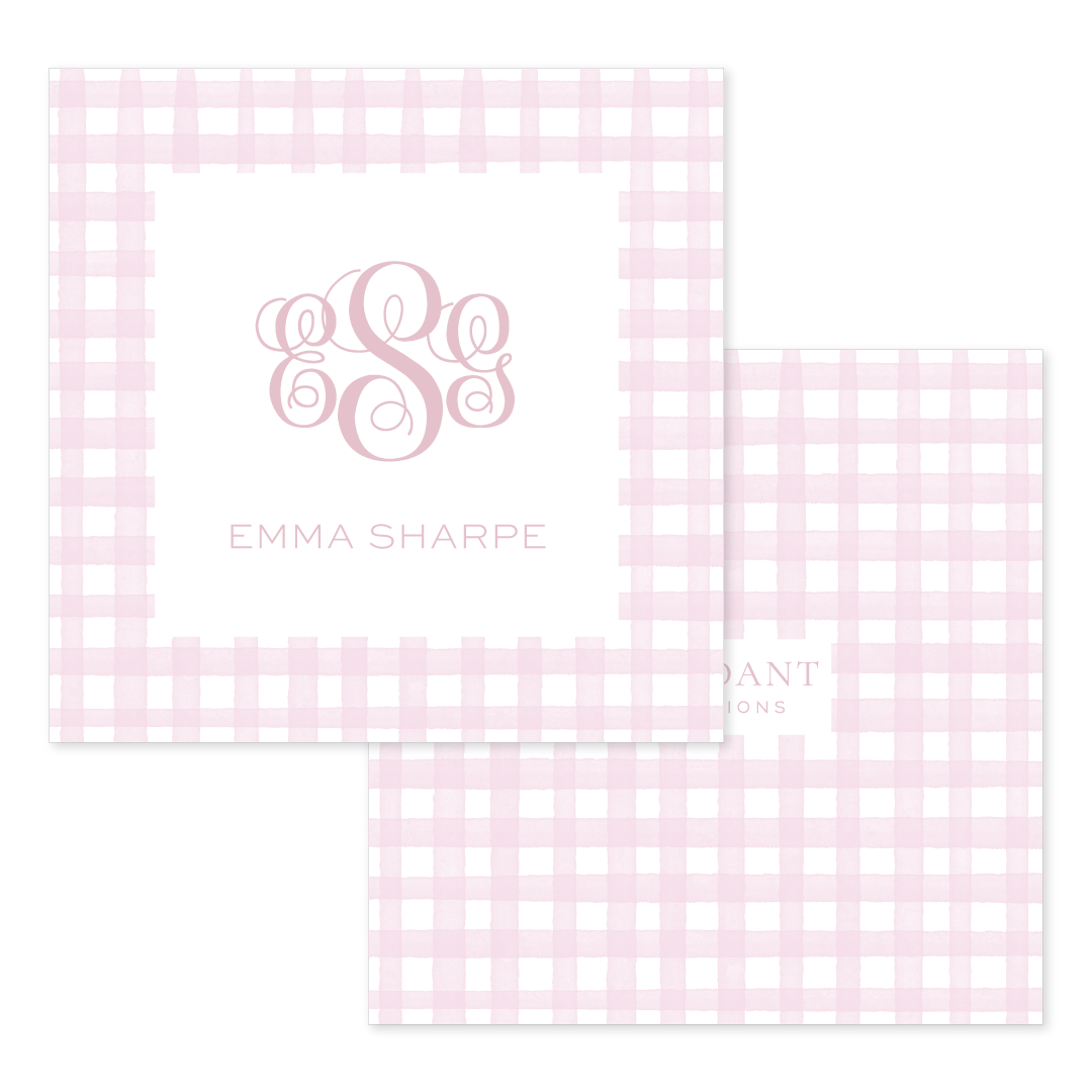 Gingham Pink Calling Card
