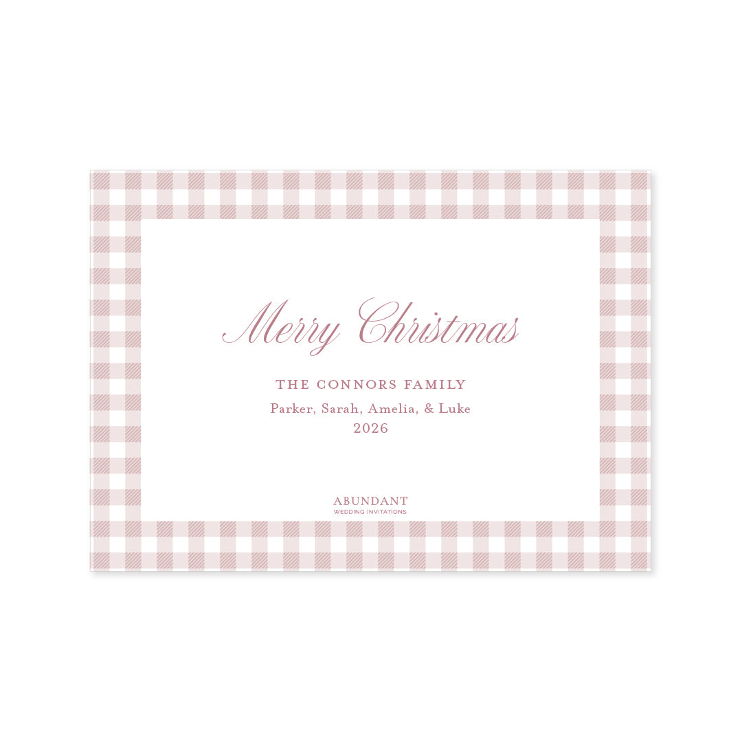 Gingham Pink Frame Landscape