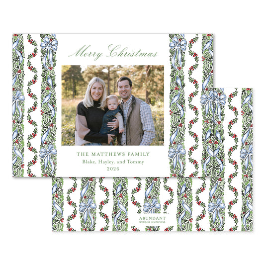 Holly Garland Blue Border Landscape