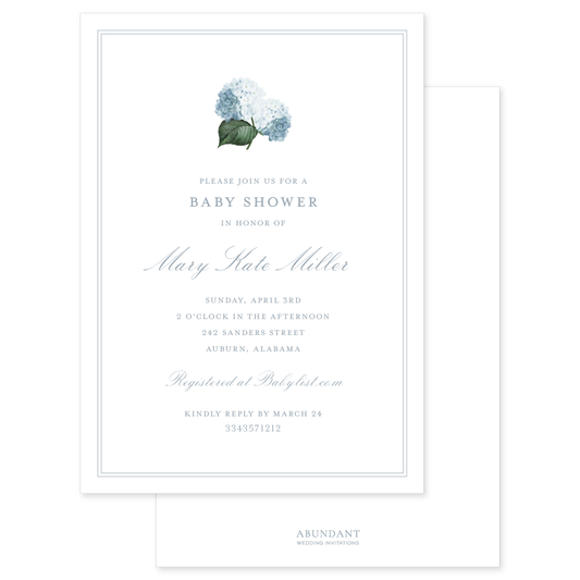 Hydrangea Blue Baby Shower