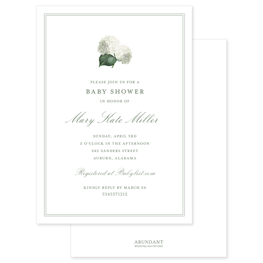 Hydrangea Green Baby Shower