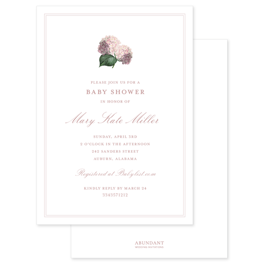 Hydrangea Pink Baby Shower