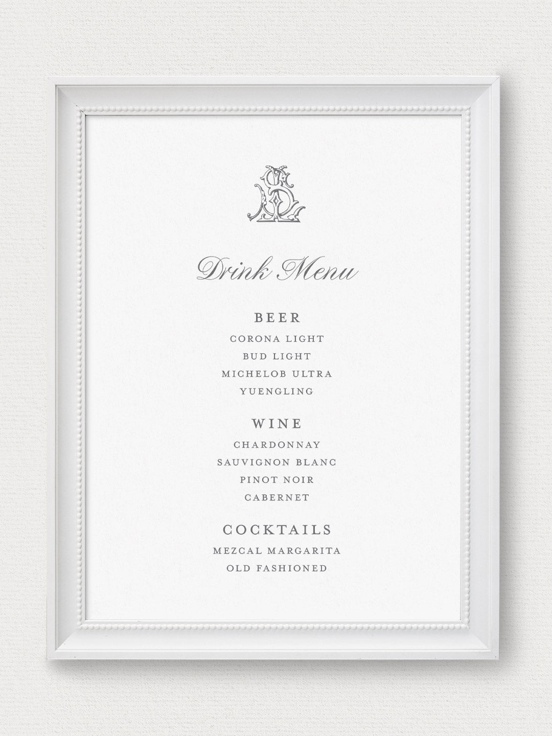 Leah Bar Menu