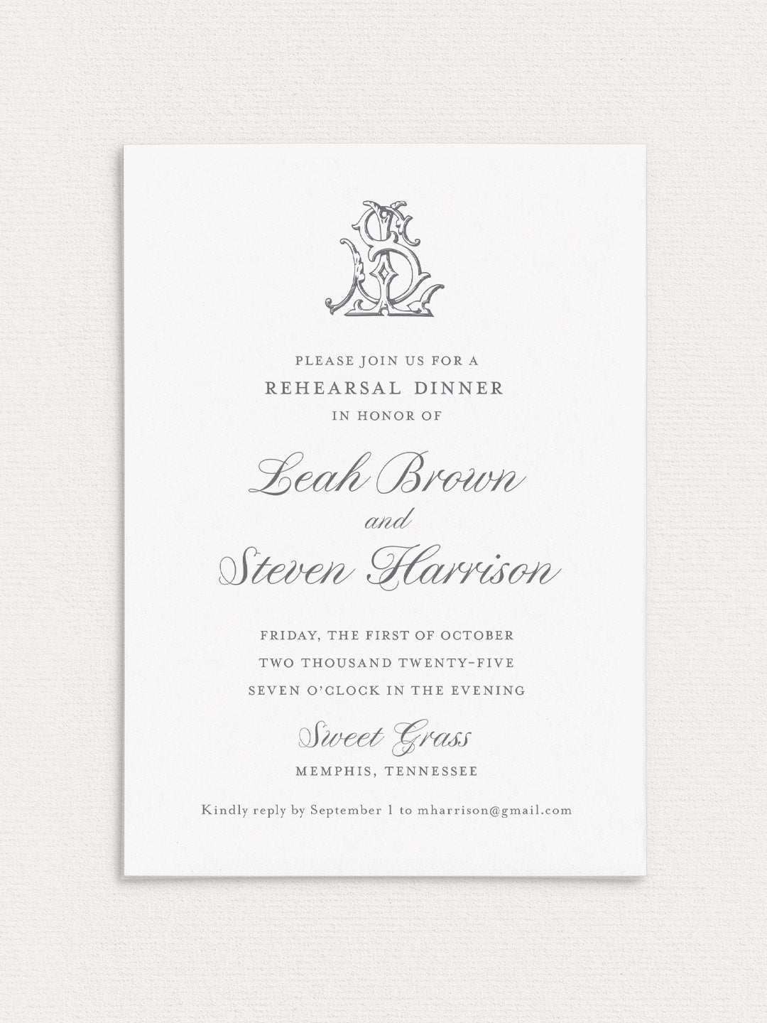 Leah Rehearsal Dinner Invitation