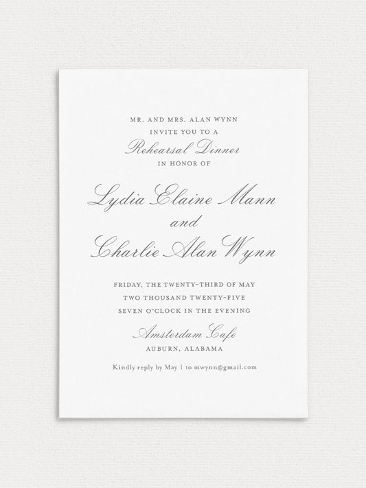 Lydia Rehearsal Dinner Invitation
