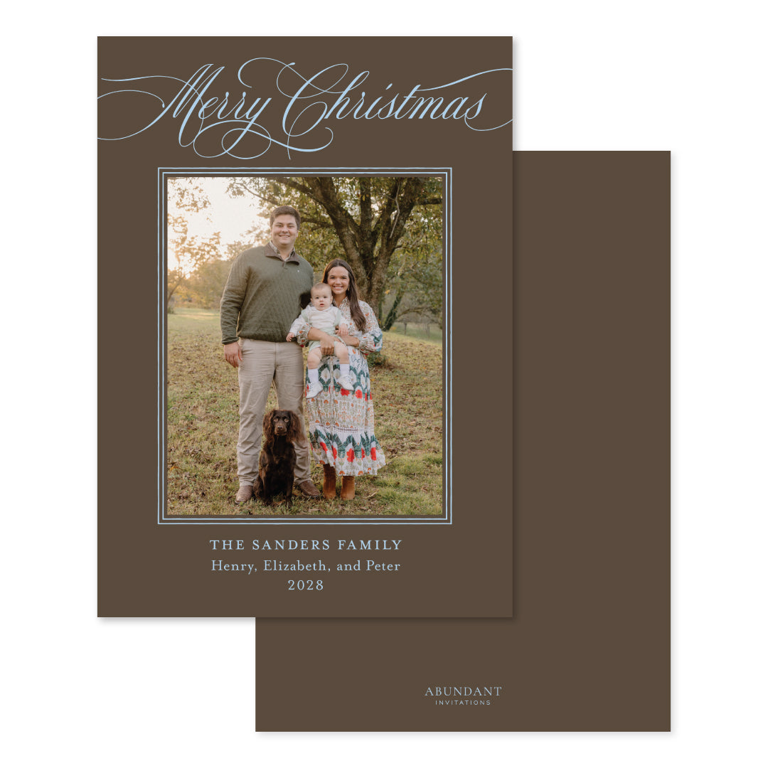 Merry Christmas Script Brown