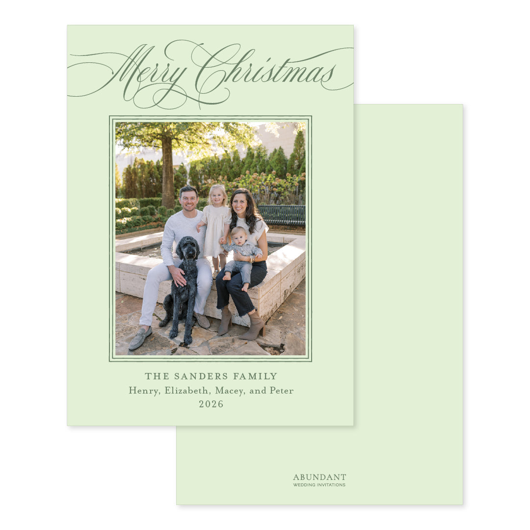 Merry Christmas Script Green