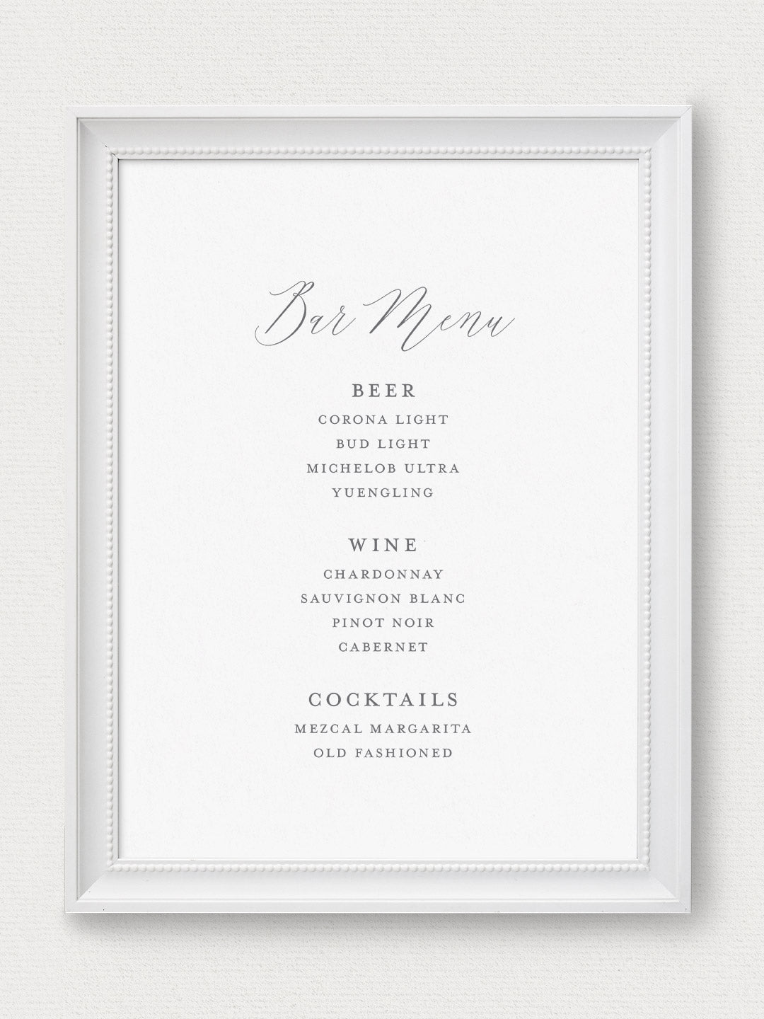 Miriam Bar Menu