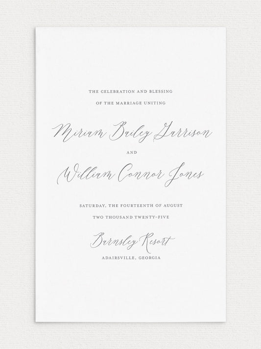 Miriam Folded Ceremony Program