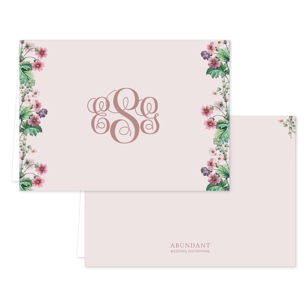Primrose Pink Folded Notecard