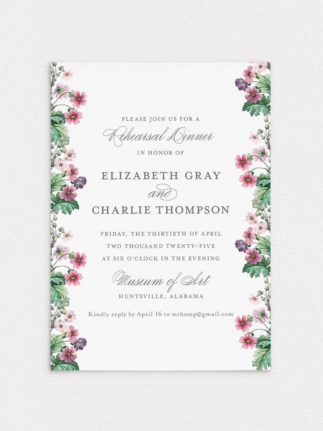 Primrose Rehearsal Dinner Invitation