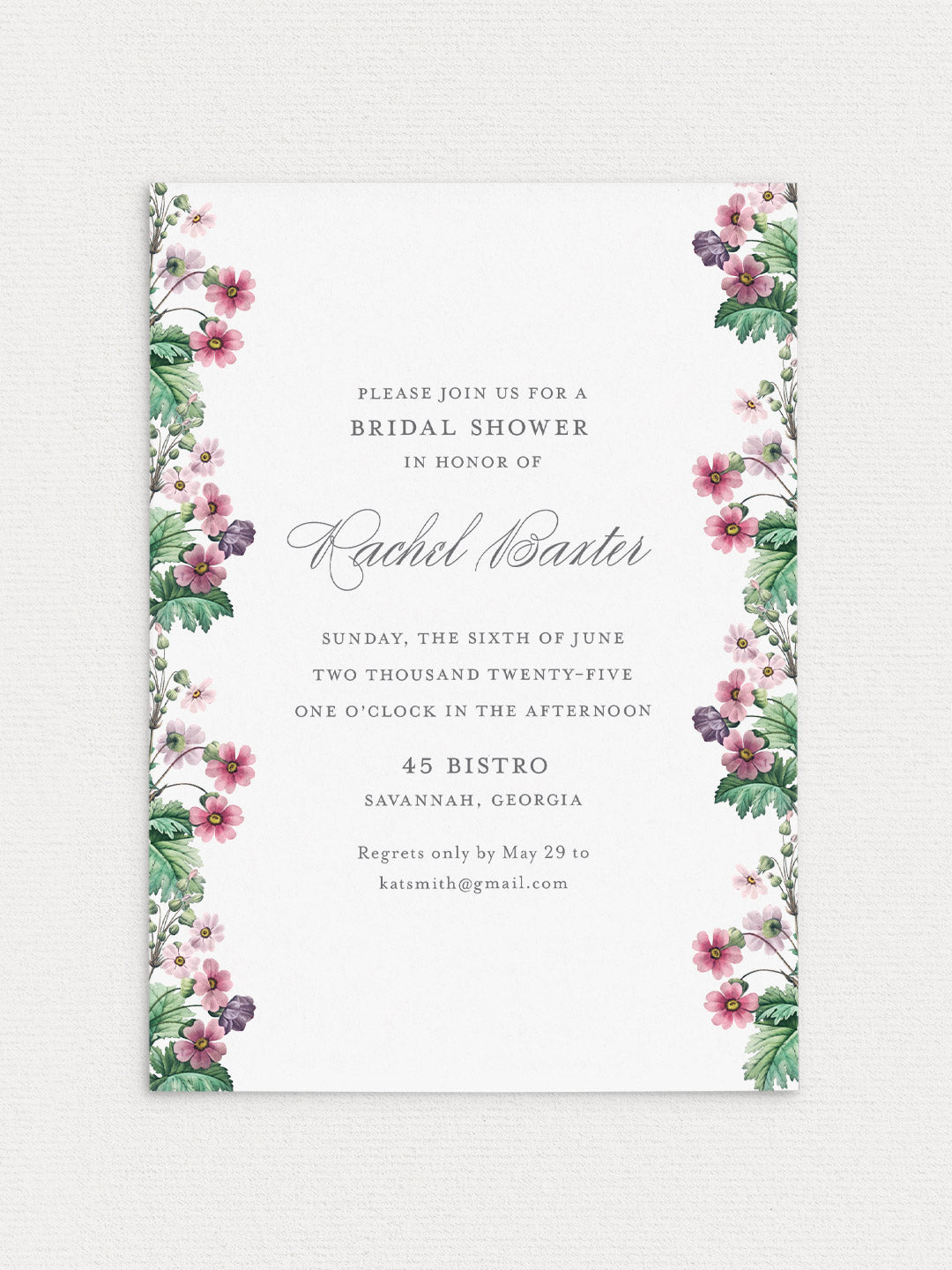 Primrose Shower Invitation