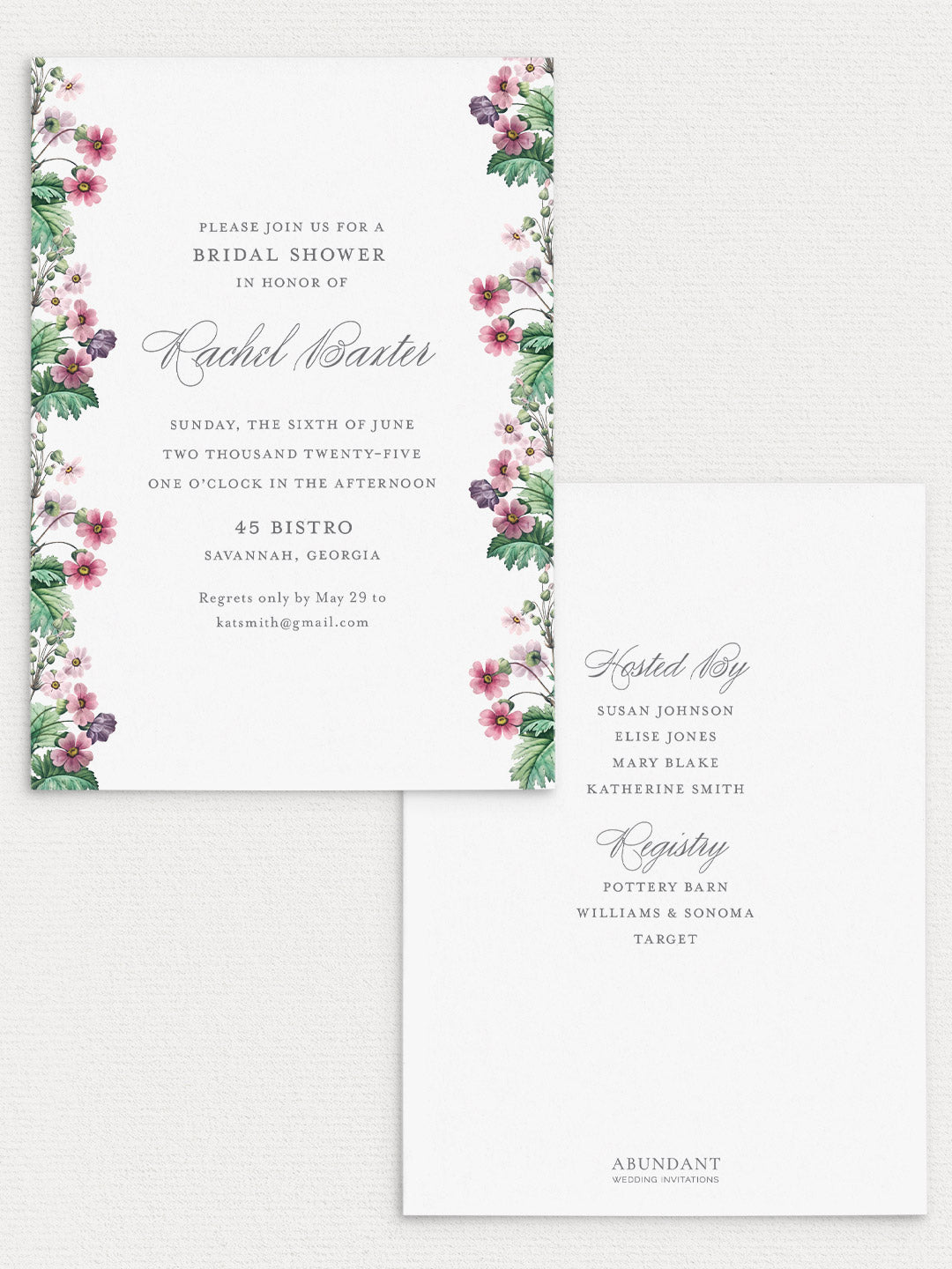 Primrose Shower Invitation