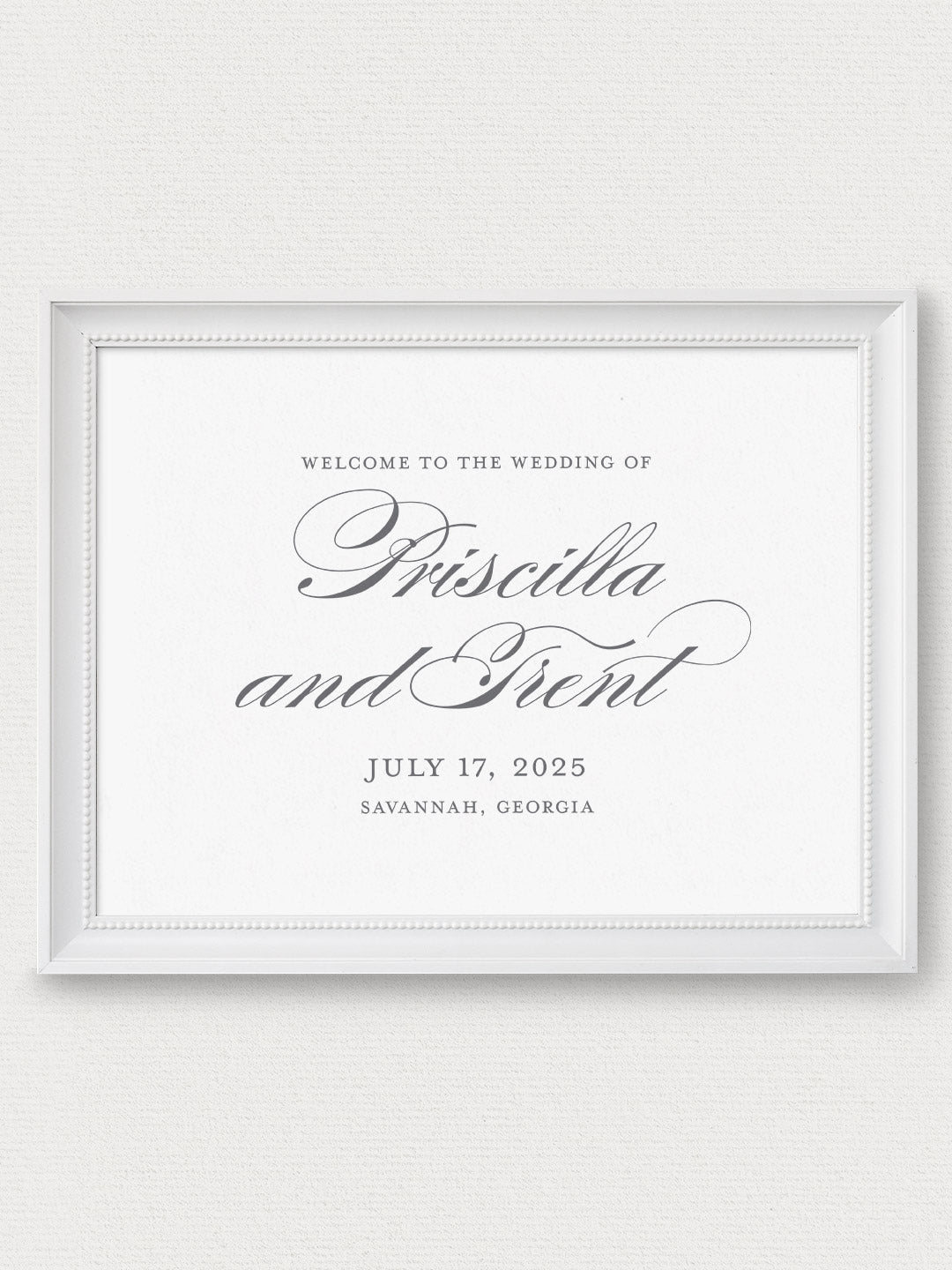 Priscilla Welcome Sign