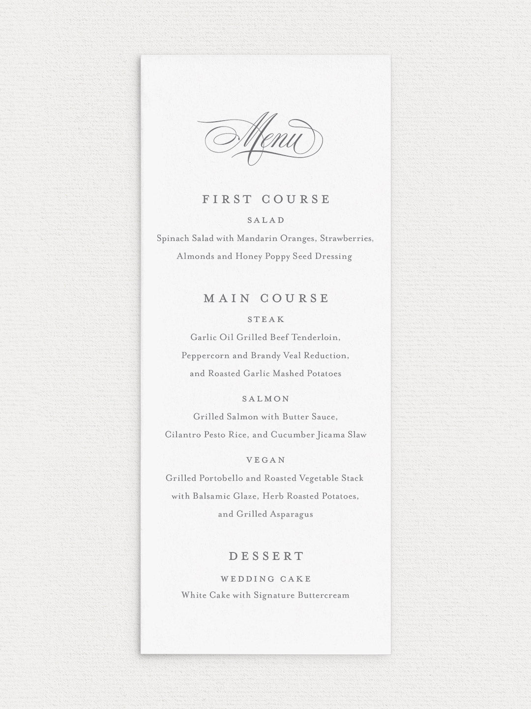 Ruth Menu