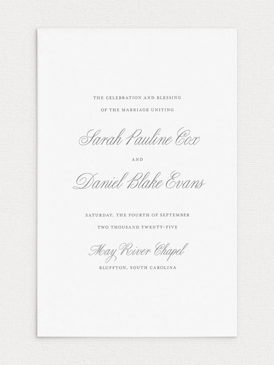 Sarah Folded Ceremony Program