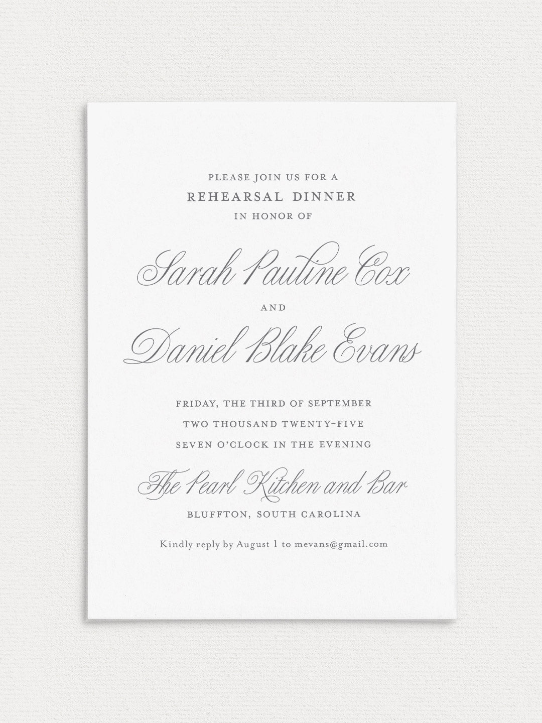 Sarah Rehearsal Dinner Invitation