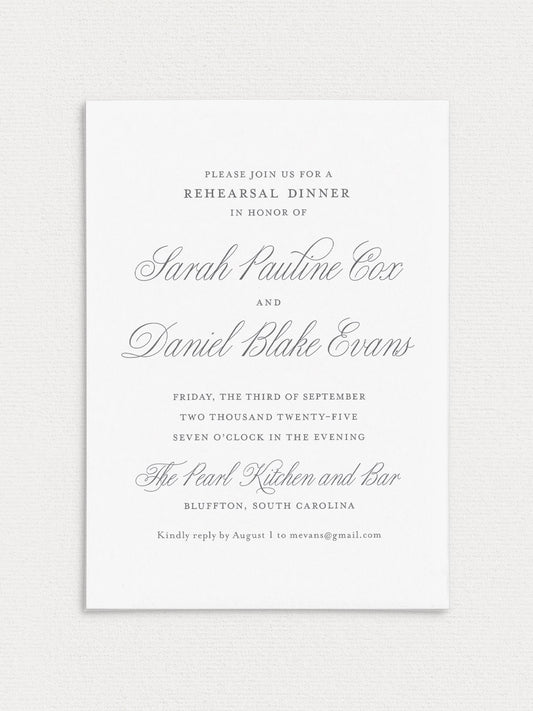 Sarah Rehearsal Dinner Invitation