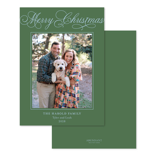Christmas Script Green and Blue