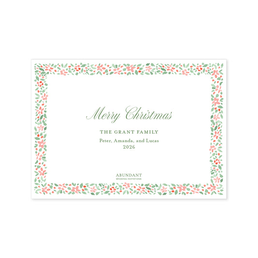 Watercolor Floral Red Frame Landscape