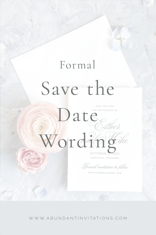 Save the Date Wording