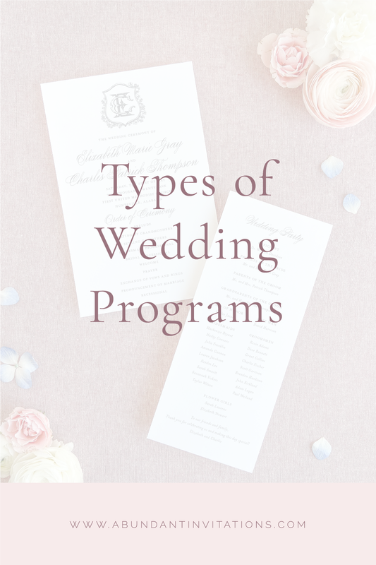 Types of Wedding Programs