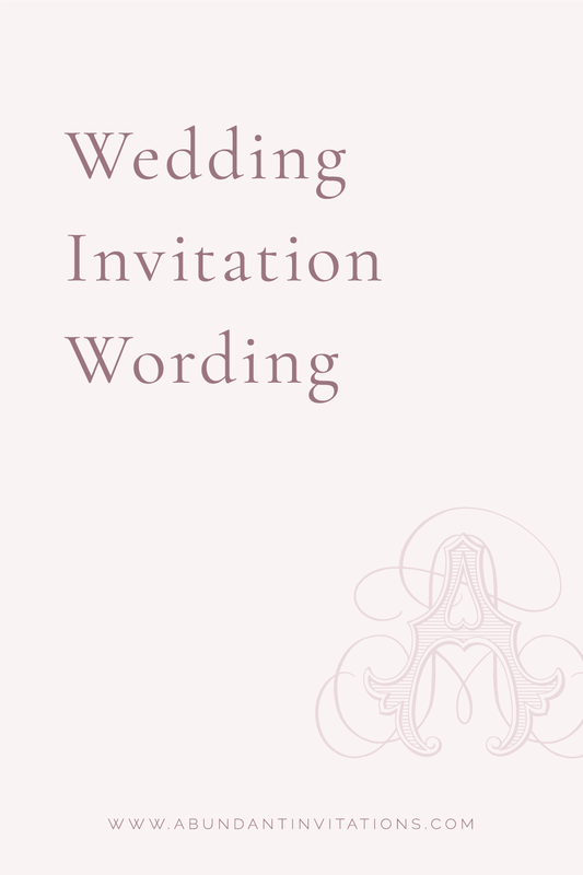 Wedding Invitation Wording