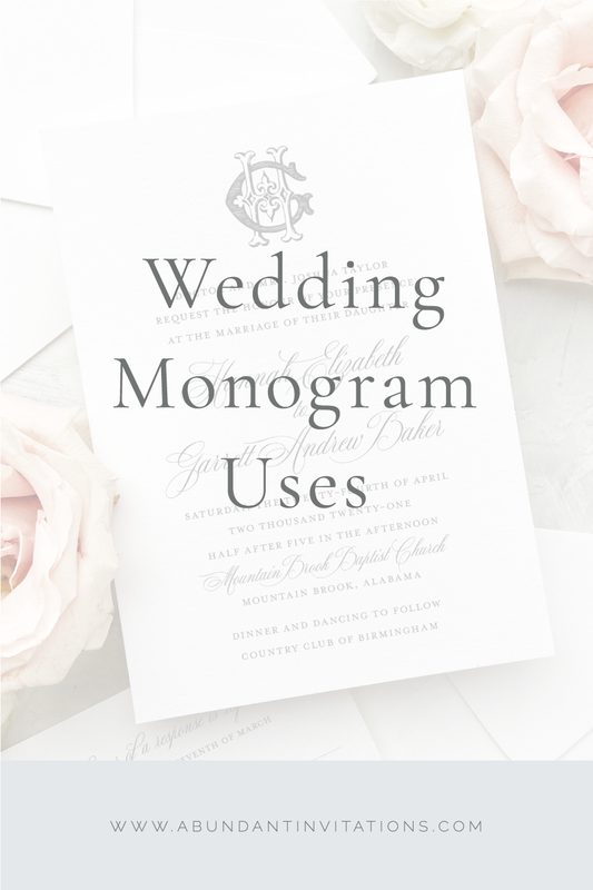 Wedding Monogram Uses