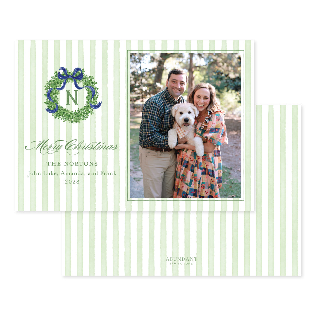 Boxwood Wreath Blue Landscape