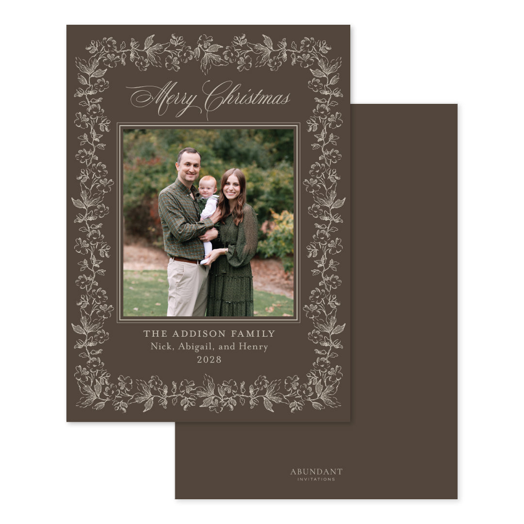 Floral Border Brown
