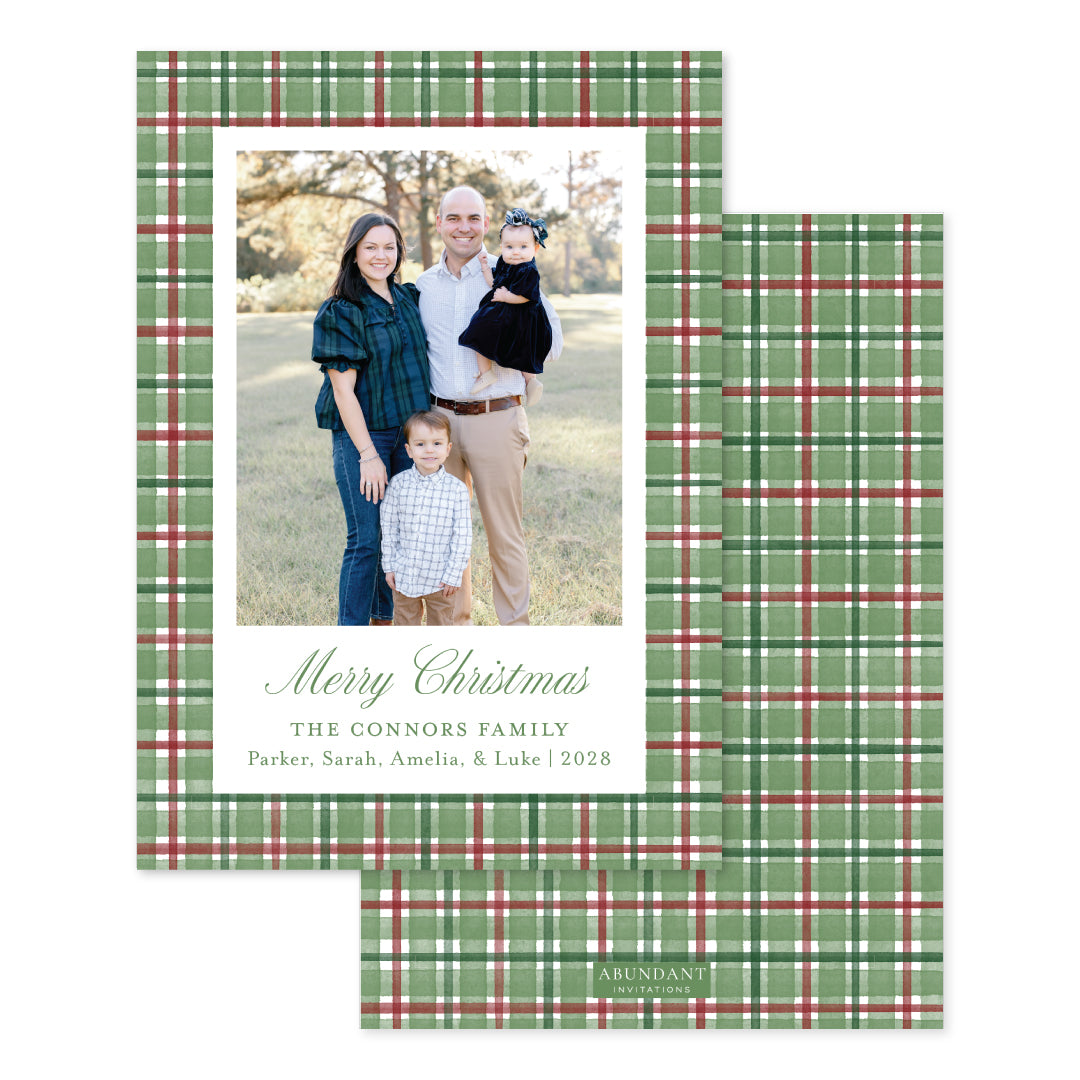Gingham Green and Red