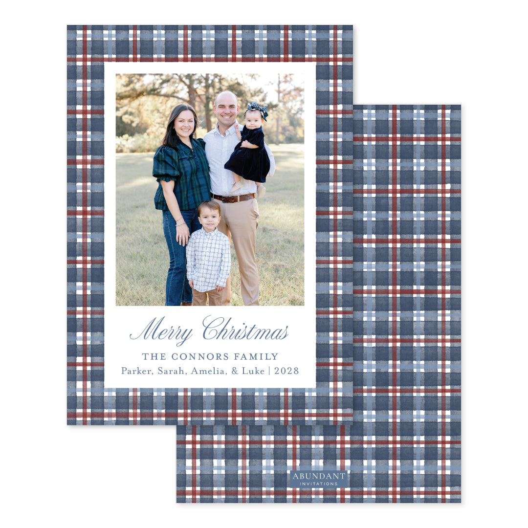 Gingham Navy and Red
