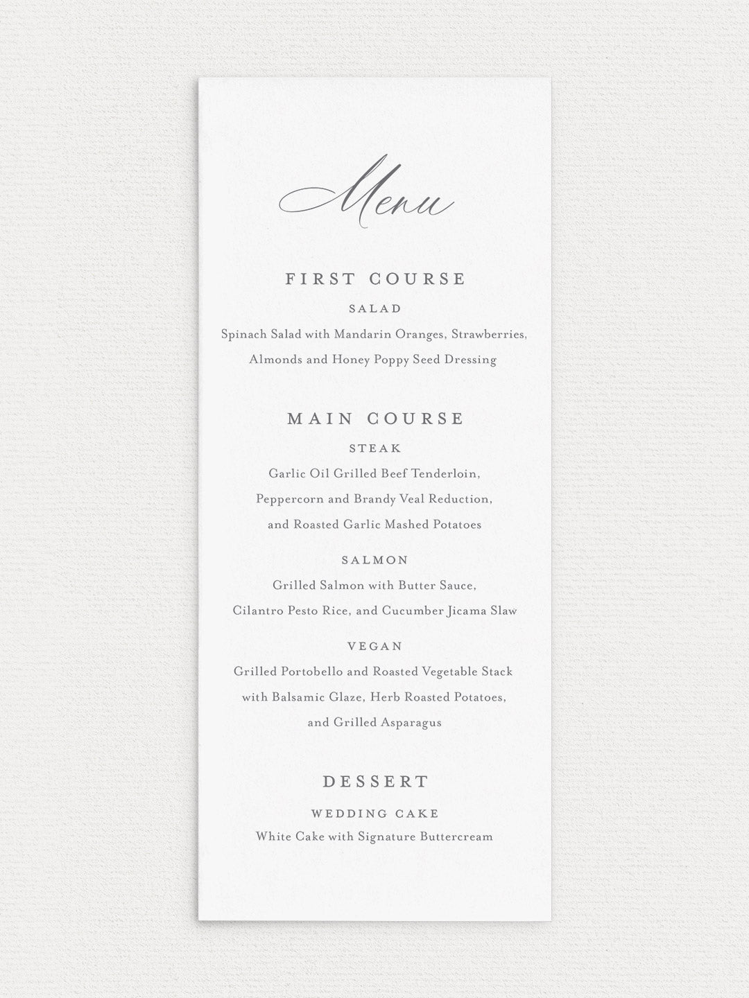 Menu Order Invite Abigail Menu – Abundant Invitations