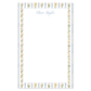 Notepad featuring a delicate botanical stripe border with floral accents and personalized cursive name at the top, elegant and classic style.