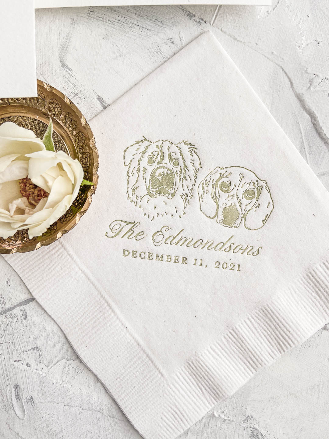 Pet Illustration Cocktail Napkin