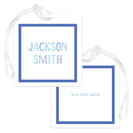 Chalkboard Blue Bag Tag