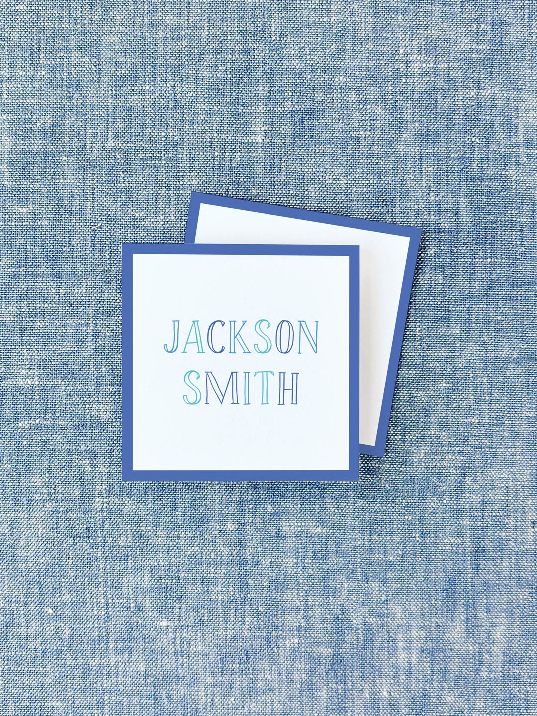 Chalkboard Letters Blue Calling Card